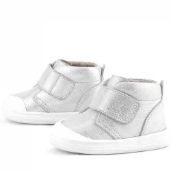 Rakerplus Yoohoo Hakiki Deri Beyaz Simli Cırtlı Unisex Bebek Bot