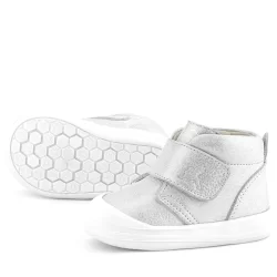 Rakerplus Yoohoo Hakiki Deri Beyaz Simli Cırtlı Unisex Bebek Bot