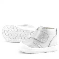 Rakerplus Yoohoo Hakiki Deri Beyaz Simli Cırtlı Unisex Bebek Bot