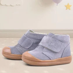 Rakerplus Yoohoo Hakiki Deri Gri Cırtlı Unisex Bebek Bot