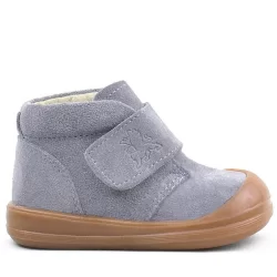 Rakerplus Yoohoo Hakiki Deri Gri Cırtlı Unisex Bebek Bot