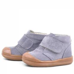 Rakerplus Yoohoo Hakiki Deri Gri Cırtlı Unisex Bebek Bot