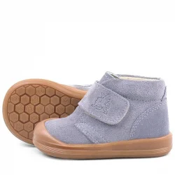 Rakerplus Yoohoo Hakiki Deri Gri Cırtlı Unisex Bebek Bot