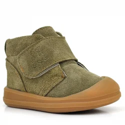 Rakerplus Yoohoo Hakiki Deri Haki Yeşil Cırtlı Unisex Bebek Bot