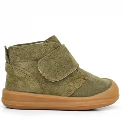 Rakerplus Yoohoo Hakiki Deri Haki Yeşil Cırtlı Unisex Bebek Bot