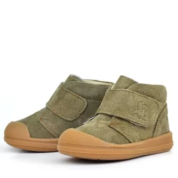 Rakerplus Yoohoo Hakiki Deri Haki Yeşil Cırtlı Unisex Bebek Bot