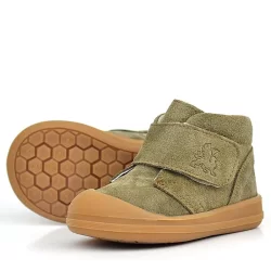Rakerplus Yoohoo Hakiki Deri Haki Yeşil Cırtlı Unisex Bebek Bot