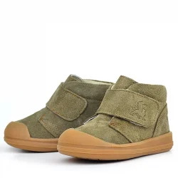 Rakerplus Yoohoo Hakiki Deri Haki Yeşil Cırtlı Unisex Bebek Bot