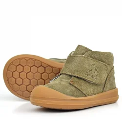 Rakerplus Yoohoo Hakiki Deri Haki Yeşil Cırtlı Unisex Bebek Bot