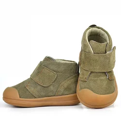 Rakerplus Yoohoo Hakiki Deri Haki Yeşil Cırtlı Unisex Bebek Bot