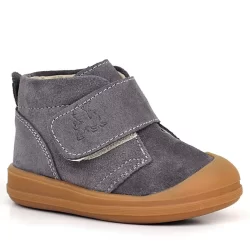Rakerplus Yoohoo Hakiki Deri Koyu Gri Cırtlı Unisex Bebek Bot