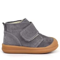 Rakerplus Yoohoo Hakiki Deri Koyu Gri Cırtlı Unisex Bebek Bot