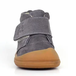 Rakerplus Yoohoo Hakiki Deri Koyu Gri Cırtlı Unisex Bebek Bot