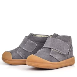 Rakerplus Yoohoo Hakiki Deri Koyu Gri Cırtlı Unisex Bebek Bot