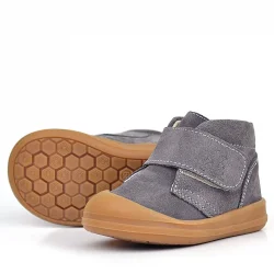 Rakerplus Yoohoo Hakiki Deri Koyu Gri Cırtlı Unisex Bebek Bot