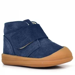 Rakerplus Yoohoo Hakiki Deri Koyu Lacivert Cırtlı Unisex Bebek Bot