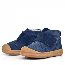 Rakerplus Yoohoo Hakiki Deri Koyu Lacivert Cırtlı Unisex Bebek Bot