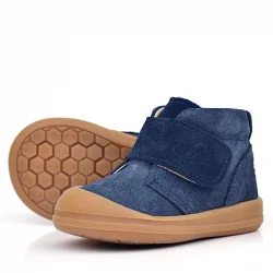 Rakerplus Yoohoo Hakiki Deri Koyu Lacivert Cırtlı Unisex Bebek Bot