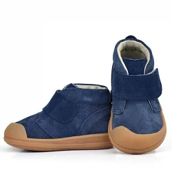 Rakerplus Yoohoo Hakiki Deri Koyu Lacivert Cırtlı Unisex Bebek Bot