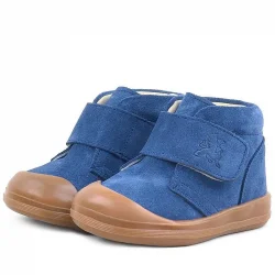 Rakerplus Yoohoo Hakiki Deri Lacivert Cırtlı Unisex Bebek Bot