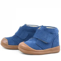 Rakerplus Yoohoo Hakiki Deri Lacivert Cırtlı Unisex Bebek Bot