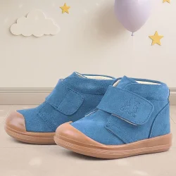 Rakerplus Yoohoo Hakiki Deri Mavi Cırtlı Unisex Bebek Bot