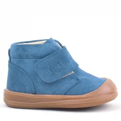 Rakerplus Yoohoo Hakiki Deri Mavi Cırtlı Unisex Bebek Bot