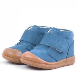 Rakerplus Yoohoo Hakiki Deri Mavi Cırtlı Unisex Bebek Bot