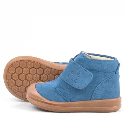 Rakerplus Yoohoo Hakiki Deri Mavi Cırtlı Unisex Bebek Bot