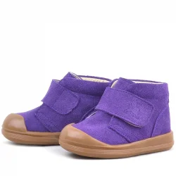 Rakerplus Yoohoo Hakiki Deri Mor Cırtlı Kız Bebek Bot