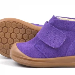 Rakerplus Yoohoo Hakiki Deri Mor Cırtlı Kız Bebek Bot