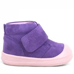 Rakerplus Yoohoo Hakiki Deri Mor Pudra Cırtlı Kız Bebek Bot