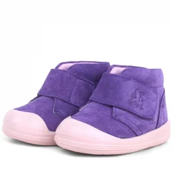 Rakerplus Yoohoo Hakiki Deri Mor Pudra Cırtlı Kız Bebek Bot