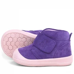 Rakerplus Yoohoo Hakiki Deri Mor Pudra Cırtlı Kız Bebek Bot