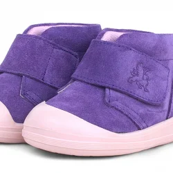 Rakerplus Yoohoo Hakiki Deri Mor Pudra Cırtlı Kız Bebek Bot