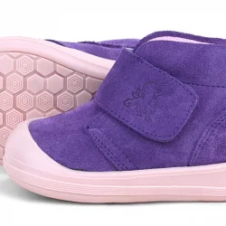 Rakerplus Yoohoo Hakiki Deri Mor Pudra Cırtlı Kız Bebek Bot