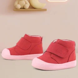 Rakerplus Yoohoo Hakiki Deri Nar Çiçeği Pembe Cırtlı Kız Bebek Bot