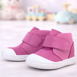 Rakerplus Yoohoo Hakiki Deri Pembe Beyaz Cırtlı Kız Bebek Bot