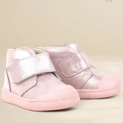 Rakerplus Yoohoo Hakiki Deri Pembe Simli Cırtlı Kız Bebek Bot