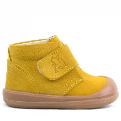 Rakerplus Yoohoo Hakiki Deri Sarı Cırtlı Unisex Bebek Bot