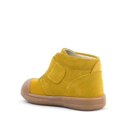 Rakerplus Yoohoo Hakiki Deri Sarı Cırtlı Unisex Bebek Bot