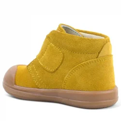 Rakerplus Yoohoo Hakiki Deri Sarı Cırtlı Unisex Bebek Bot