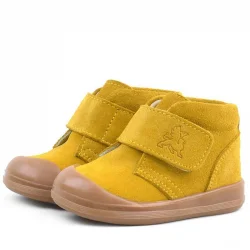 Rakerplus Yoohoo Hakiki Deri Sarı Cırtlı Unisex Bebek Bot