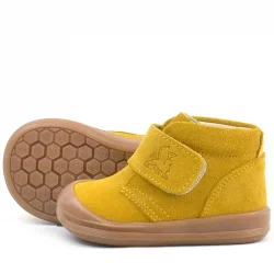 Rakerplus Yoohoo Hakiki Deri Sarı Cırtlı Unisex Bebek Bot