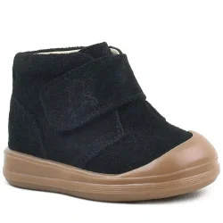 Rakerplus Yoohoo Hakiki Deri Siyah Cırtlı Unisex Bebek Bot