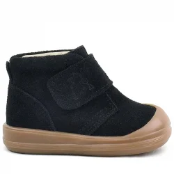 Rakerplus Yoohoo Hakiki Deri Siyah Cırtlı Unisex Bebek Bot