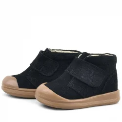 Rakerplus Yoohoo Hakiki Deri Siyah Cırtlı Unisex Bebek Bot