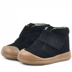 Rakerplus Yoohoo Hakiki Deri Siyah Cırtlı Unisex Bebek Bot