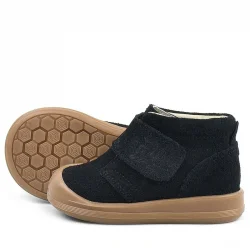 Rakerplus Yoohoo Hakiki Deri Siyah Cırtlı Unisex Bebek Bot