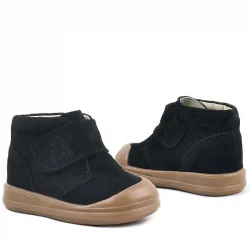 Rakerplus Yoohoo Hakiki Deri Siyah Cırtlı Unisex Bebek Bot